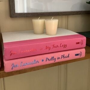 Two Bright Bubblegum Pink Books Shelf Decor
